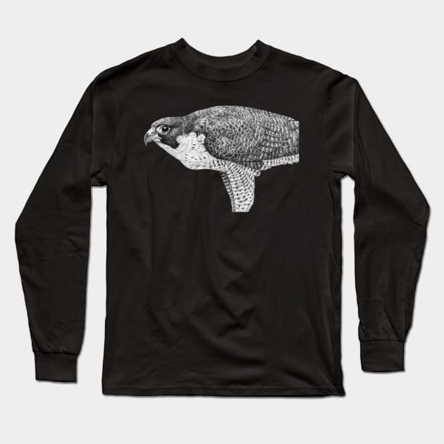 Peregrine Falcon Long Sleeve T-Shirt by Tim Jeffs Art